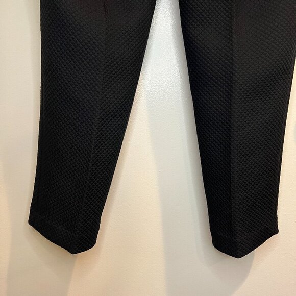 Ann Taylor LOFT Black Marisa Quilted Tuxedo Style Pants, Size 6 - Picture 10 of 13